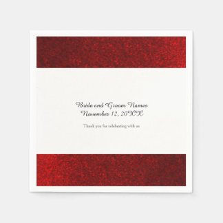 Faux Glitter Ruby Red Napkins