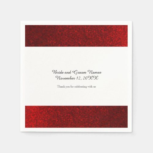 Faux Glitter Ruby Red Napkins