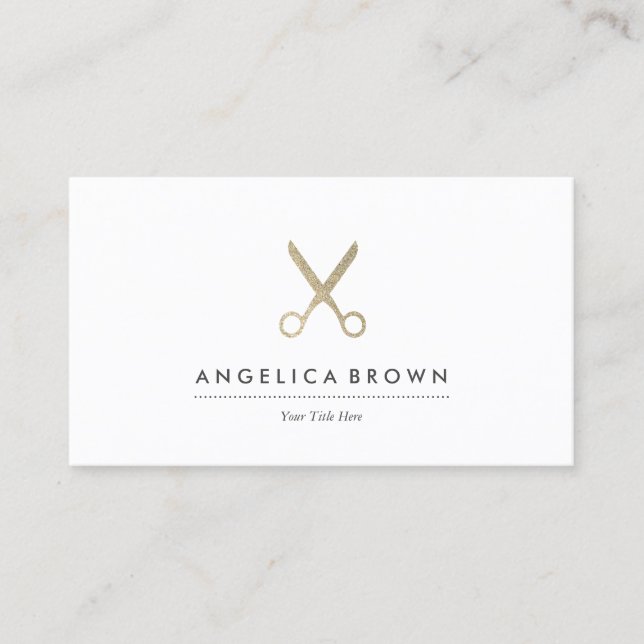 Faux Glitter Scissors Business Card (Front)