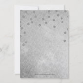 FAUX Glitter Silver Navy confetti Bridal Shower Invitation (Back)
