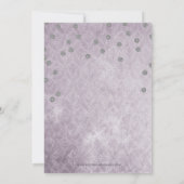 FAUX Glitter Silver Purple confetti Bridal Shower Invitation (Back)