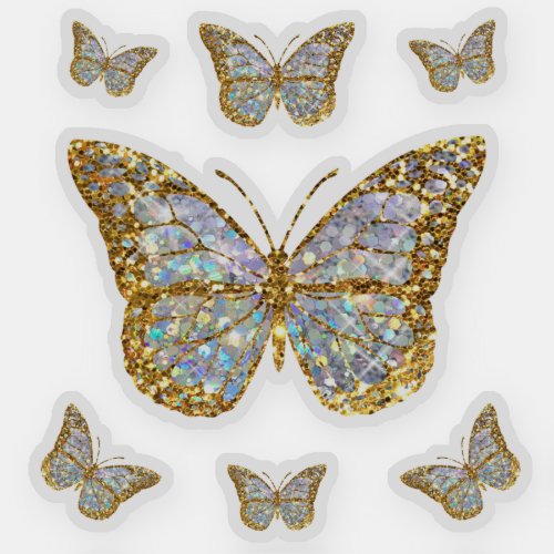 faux glitter small butterflies sticker