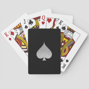 Faux Glitter Spade Symbol Playing Cards