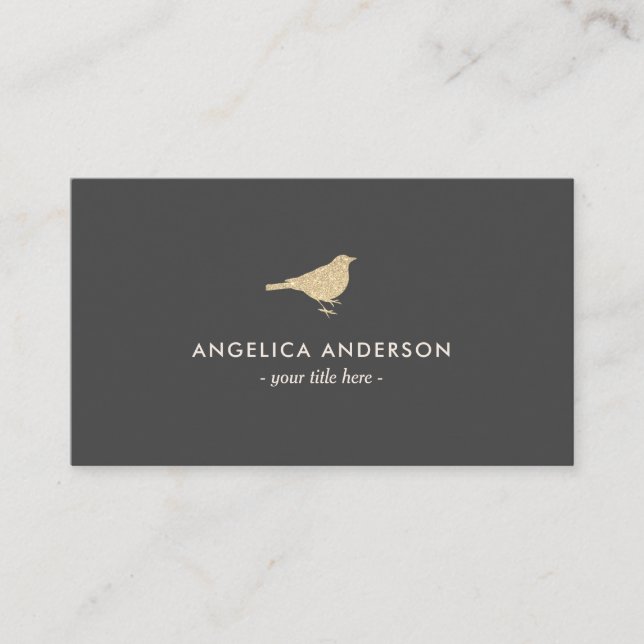 Faux Glitter Sparrow Business Card (Front)
