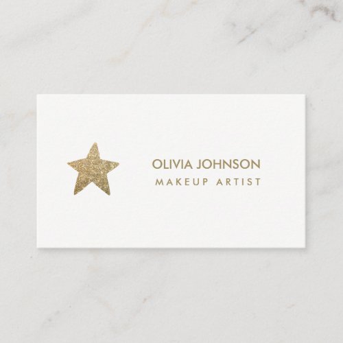 Faux Glitter Star  Makeup Artist Business Cards