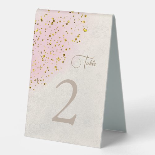 faux glitter table number table tent sign