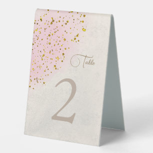 faux glitter table number tent