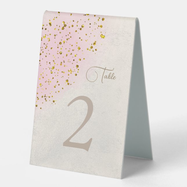 faux glitter table number tent (Front)