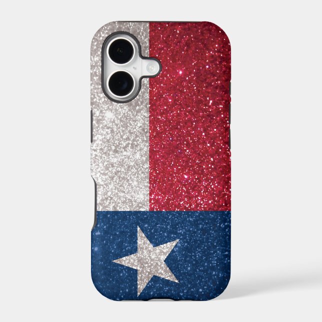 Faux Glitter Texas flag Iphone Case (Back)