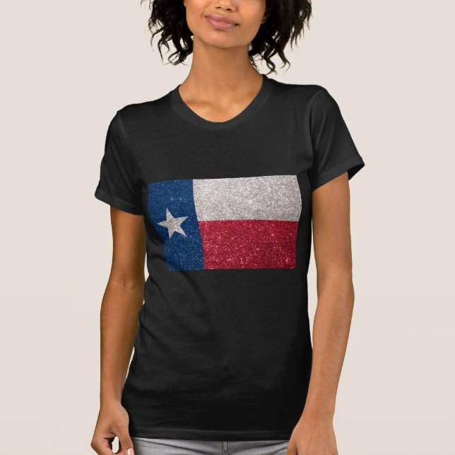 Faux Glitter Texas flag T-Shirt (Front)