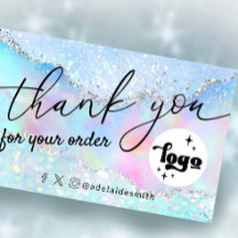 faux glitter thank you card