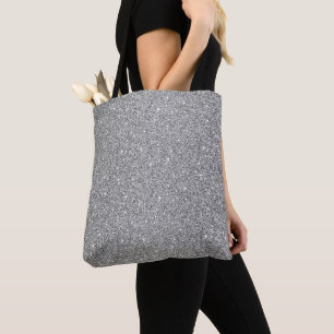 Faux Glitter Tote Bag-Silver Bag