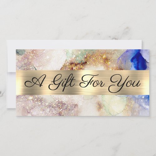 Faux Glitter Watercolor and Foil Gift Certificate