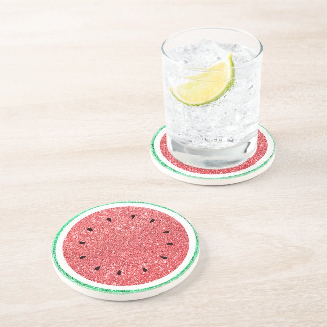 faux glitter watermelon coaster (Side)