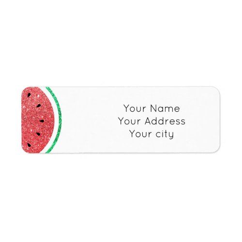 faux glitter watermelon label