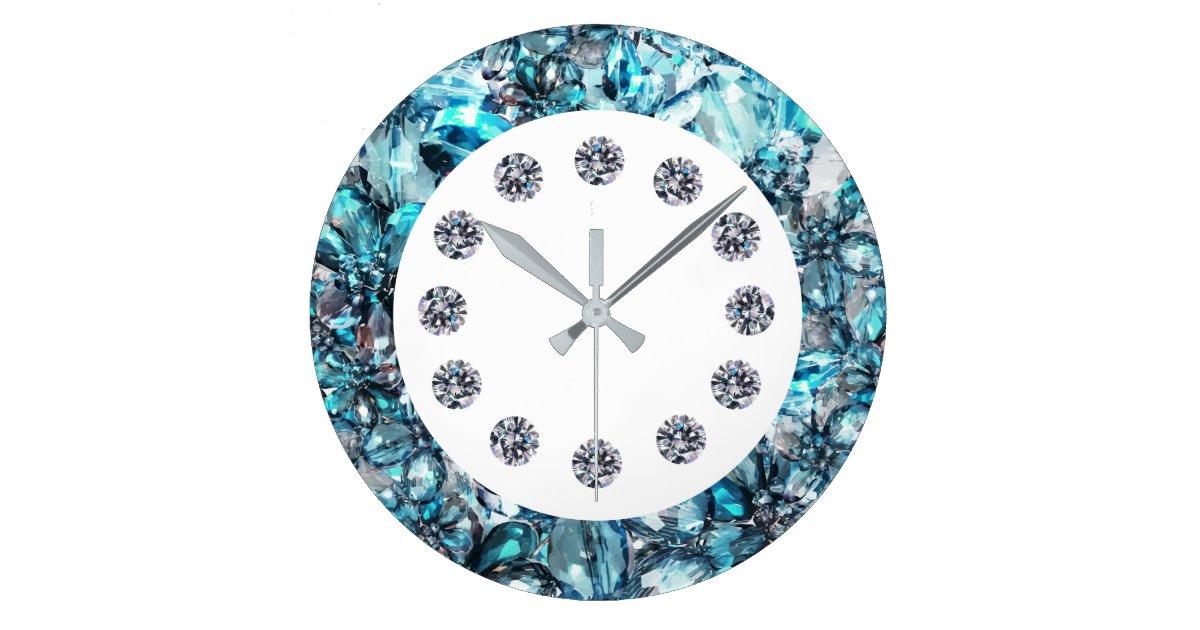 Faux Glitzy Jewel Bling Wall Clock 