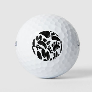 Faux Glossy 3D Abstract Dog Pawprint Golf Balls