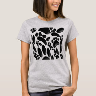 Faux Glossy 3D Abstract Dog Pawprint T-Shirt