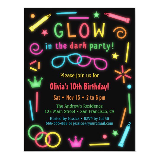 Glow In The Dark Birthday Invitations 5