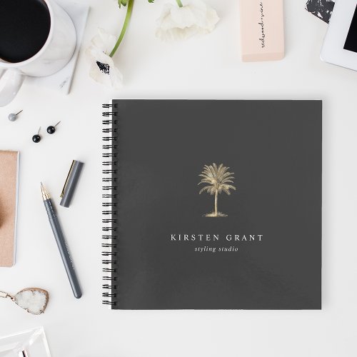 Faux Gol Palm Tree Logo Notebook