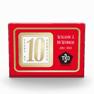 FAUX GOLD 10 year employee service award