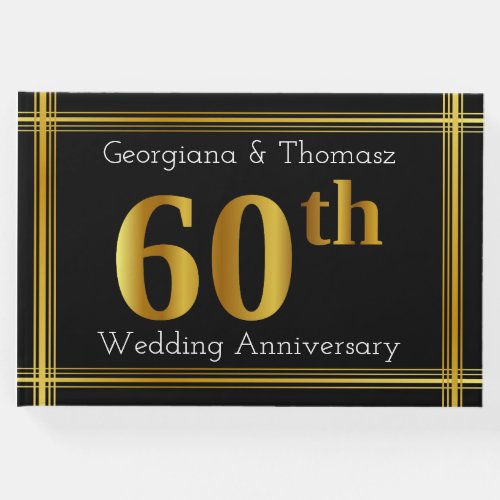 Faux Gold 60th Wedding Anniversary Guest Book