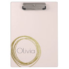 Faux Gold Abstract Circle Design with Name