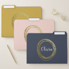 Faux Gold Abstract Circle Design with Name