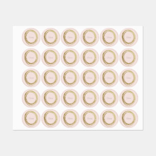 Faux Gold Abstract Circle Design with Name Kids' Labels