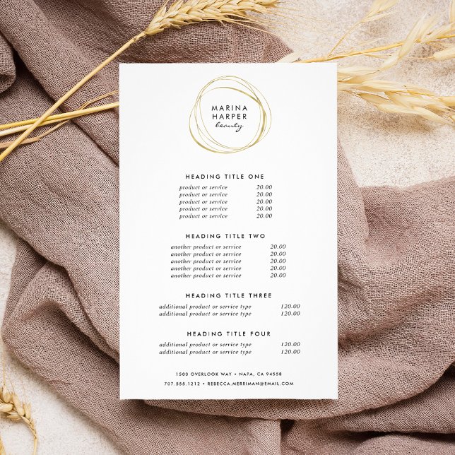Faux Gold Abstract | Pricing & Services Flyer (Creator Uploaded)