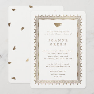 Faux Gold Afternoon Tea Bridal/Wedding Shower Invitation