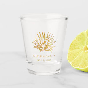 Faux Gold Agave Wedding Favor Shot Glass