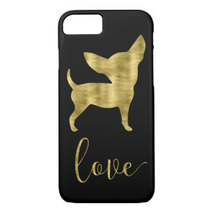 Faux Gold And Black Chihuahua Love Iphone 8 Case