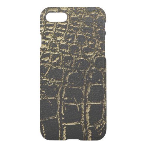 Faux Gold and black Crocodile Snake Skin iPhone SE87 Case