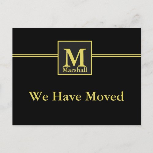 Faux Gold and Black Custom Moving Announcement