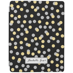 Faux Gold and Silver Confetti Personalized iPad Smart Cover