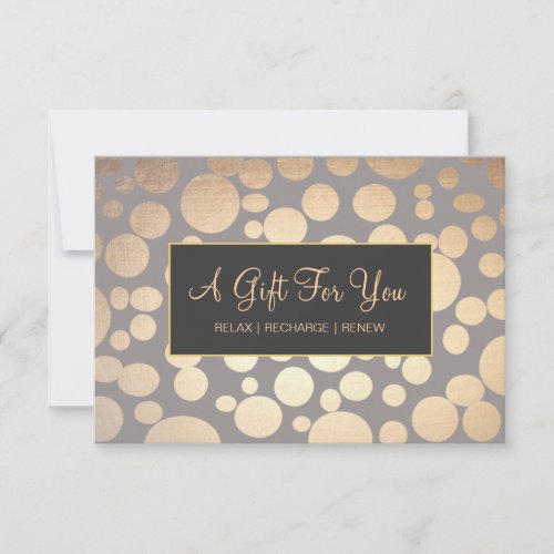 Faux Gold and Taupe Spa and Salon Gift Certificate