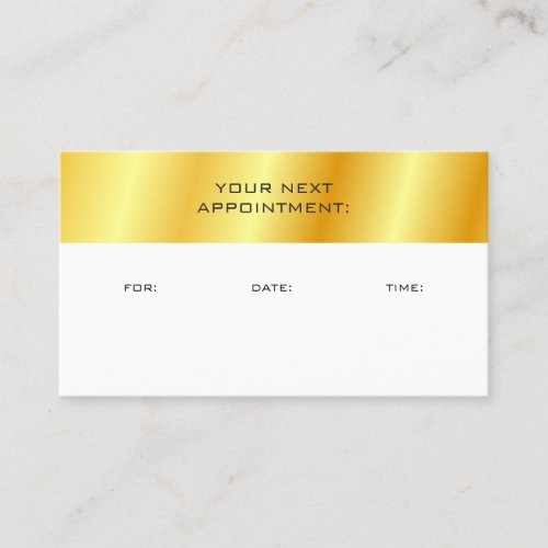 Faux Gold And White Appointment Reminder Template