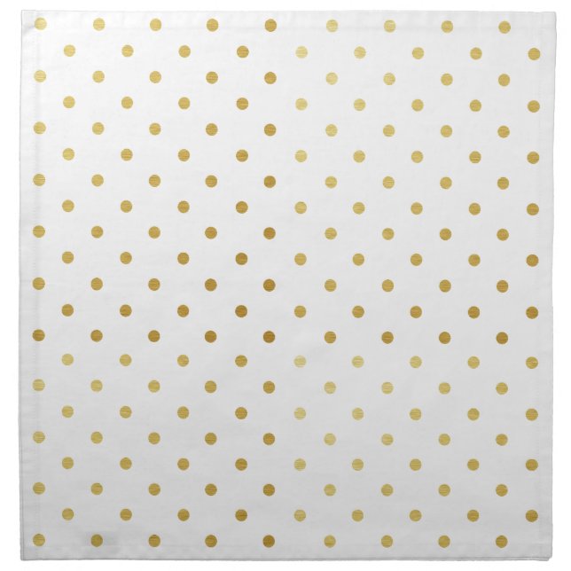 Faux Gold and White Polka Dots Napkin (Front)