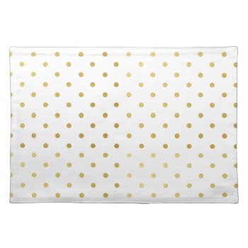 Faux Gold And White Polka Dots Placemat by DifferentStudios at Zazzle