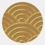 Faux Gold Art Deco Arch Seigaiha Envelope Seal