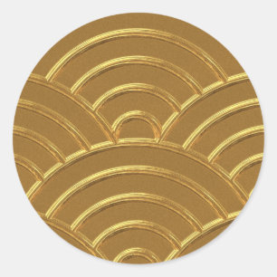 Faux Gold Art Deco Arch Seigaiha Envelope Seal