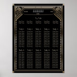 Faux Gold Art Deco Gatsby Wedding Seating Chart at Zazzle