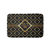 Faux Gold Axis Monogram – Black & Gold