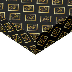 Faux Gold Axis Monogram – Black & Gold Canvas Print