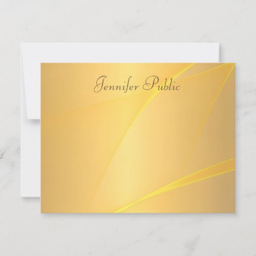 Faux Gold Background Template Calligraphed Script