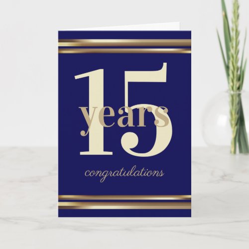 Faux gold bar milestone employee anniversary card