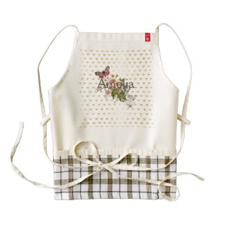 faux gold,bees,floral,whimsical,chic,dandy,cute,pa zazzle HEART apron