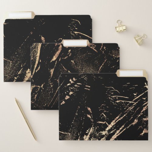 Faux gold black marble vein elegant foil shimmer file folder