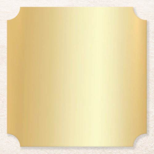 Faux Gold Blank Elegant Template Modern Glamour Paper Coaster